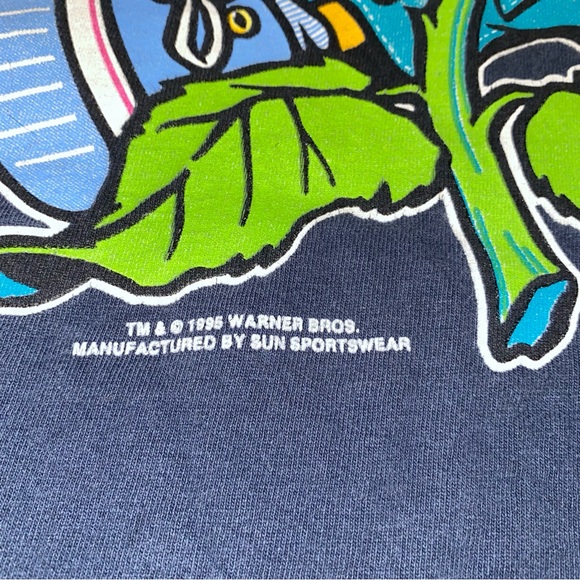 Vintage Tweety Bird Looney Tunes 1995 Warner Bros Sunflower T Shirt - Picture 5 of 13